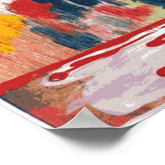 NYC Peter Max stijl 3 vrijheden 9-11 ondertekend P Poster (Hoek)