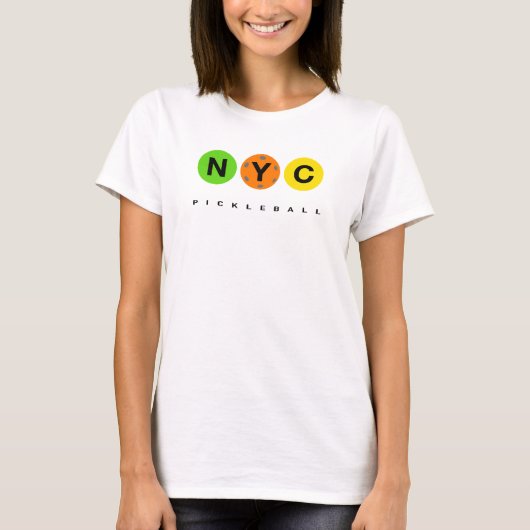 NYC Pickleball-logo - Pocket Light-gecentreerd T-shirt (Voorkant)