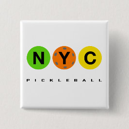 NYC Pickleball logo Vierkante Button 5,1 Cm
