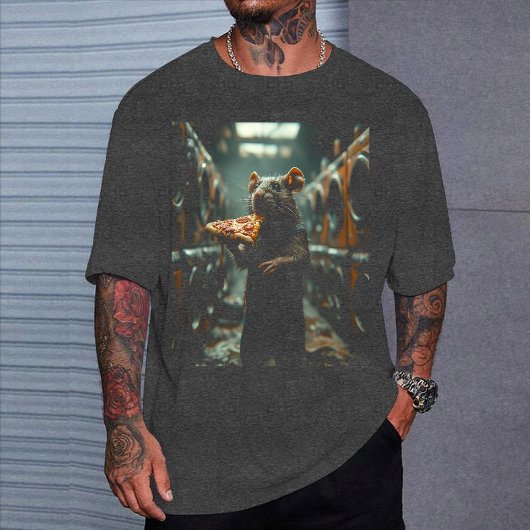 NYC "Pizza Rat" Tee, Famous Subway Rat Graphic  T-shirt