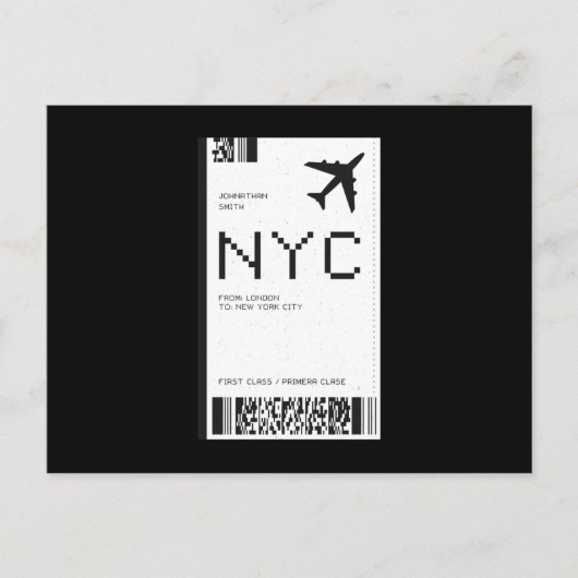 NYC Planet Ticket Briefkaart (Voorkant)