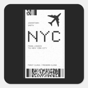 NYC Planet Ticket Vierkante Sticker