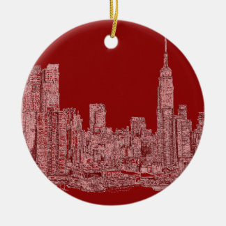 NYC Red-afbeelding Keramisch Ornament
