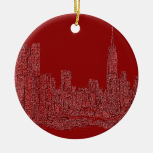 NYC Red-afbeelding Keramisch Ornament (Voorkant)