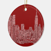 NYC Red-afbeelding Keramisch Ornament (Links)