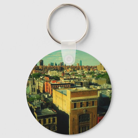 NYC retro stijl skyline gewijzigde foto sleutelhan Sleutelhanger (Voorkant)