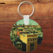 NYC retro stijl skyline gewijzigde foto sleutelhan Sleutelhanger (Voorkant)