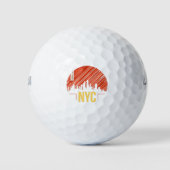 NYC Retrostijl Golfballen (Voorkant)