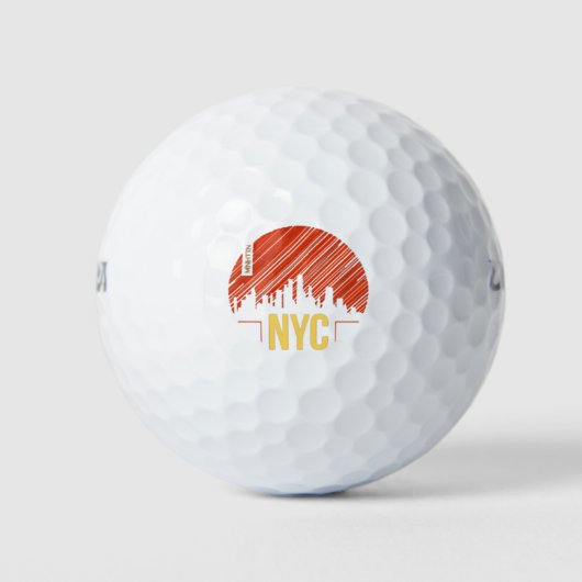 NYC Retrostijl Golfballen (Voorkant)