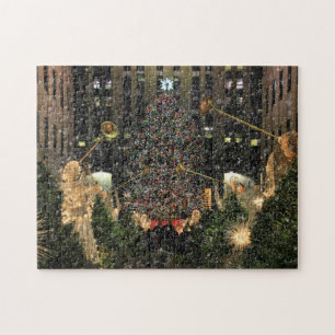 NYC Rockefeller Center - astomboom die sneeuwt Legpuzzel