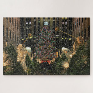 NYC Rockefeller Center - astomboom die sneeuwt Legpuzzel