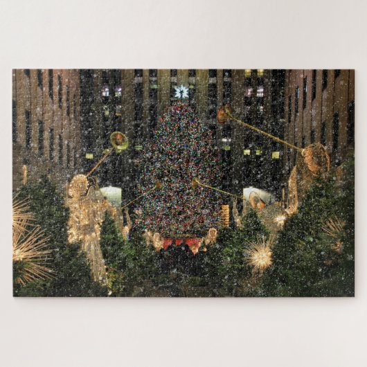 NYC Rockefeller Center - astomboom die sneeuwt Legpuzzel (Horizontaal)