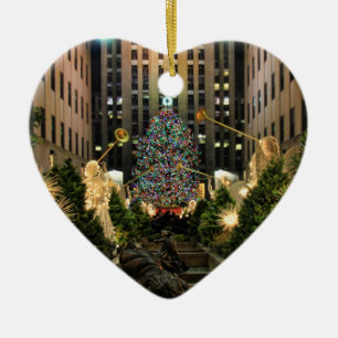 NYC Rockefeller Center kerstboom, Angels H Keramisch Ornament