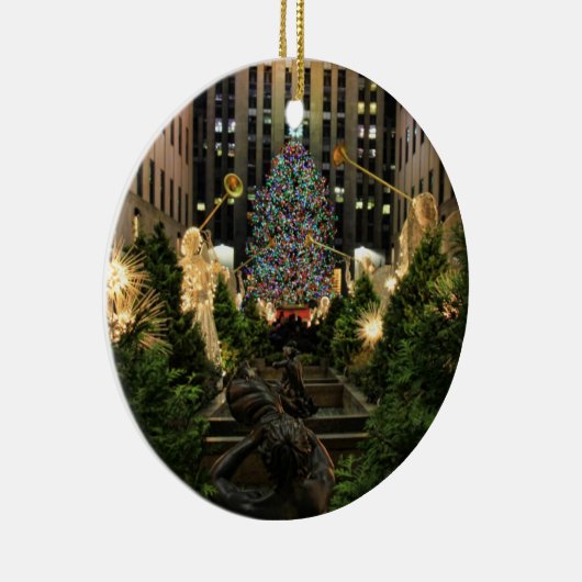 NYC Rockefeller Center kerstboom, Angels Keramisch Ornament (Rechts)