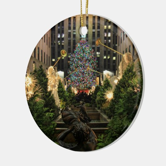 NYC Rockefeller Center kerstboom, Angels Keramisch Ornament (Links)