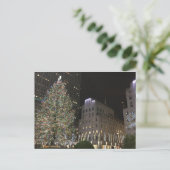 NYC Rockefeller Center kerstboom New York Feestdagenkaart (Staand voorkant)