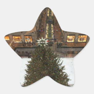 NYC Rockefeller Center Kerstboom Schaatsbaan Ster Sticker