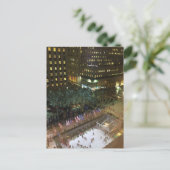 NYC Rockefeller Center Kerstijsbreker Roze Feestdagenkaart (Staand voorkant)