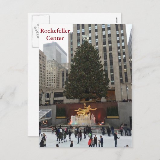 NYC Rockefeller Center Skaters Kerst Briefkaart (Voorkant / Achterkant)