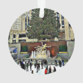NYC Rockefeller Tree Skin-kerstmis Ornament (achterkant)