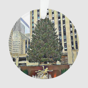 NYC Rockefeller Tree Skin-kerstmis Ornament