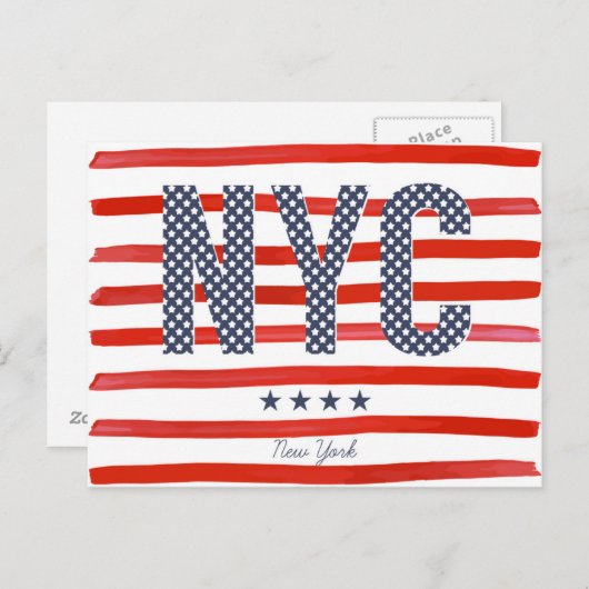 NYC | Rood, wit en blauw ontwerp Briefkaart (Voorkant / Achterkant)