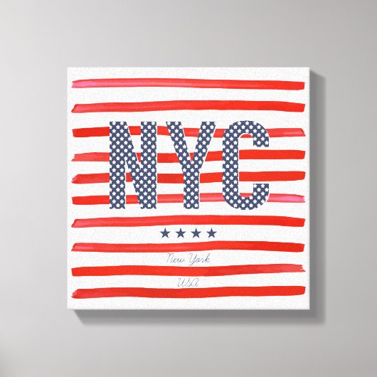 NYC | Rood, wit en blauw ontwerp Canvas Afdruk (Voorkant)