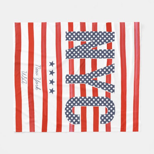 NYC | Rood, wit en blauw ontwerp Fleece Deken (Voorkant (Horizontaal))