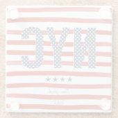 NYC | Rood, wit en blauw ontwerp Glazen Onderzetter (Achterkant)