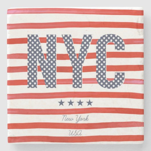 NYC | Rood, wit en blauw ontwerp Stenen Onderzetter (Voorkant)