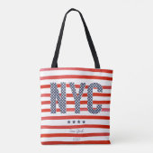 NYC | Rood, wit en blauw ontwerp Tote Bag (Achterkant)