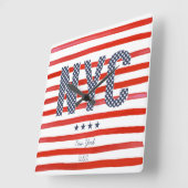 NYC | Rood, wit en blauw ontwerp Vierkante Klok (Hoek)