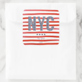 NYC | Rood, wit en blauw ontwerp Vierkante Sticker (Tas)
