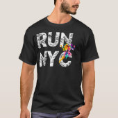 NYC Running man New York Runner Shirt Run Marathon (Voorkant)