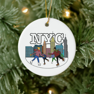 NYC schaatsen Keramisch Ornament