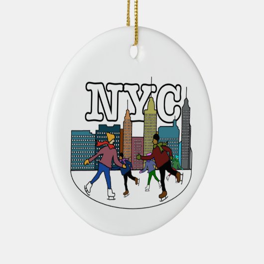 NYC schaatsen Keramisch Ornament (Rechts)