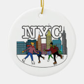 NYC schaatsen Keramisch Ornament (Voorkant)