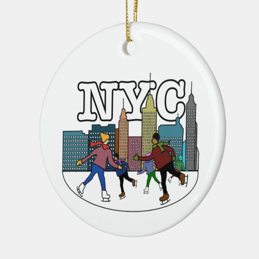 NYC schaatsen Keramisch Ornament (Links)