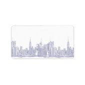 NYC schets in lichtblauw Etiket (Voorkant)