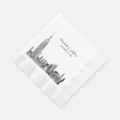 NYC Silhouet 01 Geëtst DIY Achtergrond Kleur Bruil Servetten (Hoek)