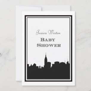 NYC Silhouet #2 doe-het-zelf babyshower Kaart