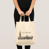 NYC Silhouet Gegraveerd 01 Tote Bag (Voorkant (product))