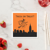 NYC Silhouet Heks Halloween Vliegt Servetten (Insitu)