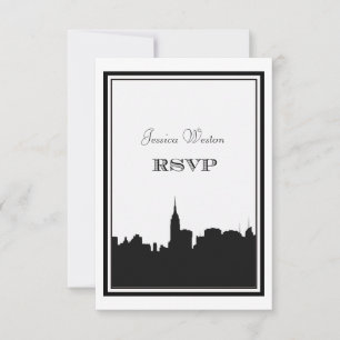NYC Silhouet van de Skyline #2 doe-het-zelf RSVP Kaartje