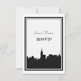 NYC Silhouet van de Skyline #2 doe-het-zelf RSVP Kaartje