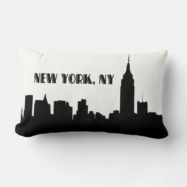 NYC Silhouet van de Skyline, ESB #1 Kussen (Voorkant)