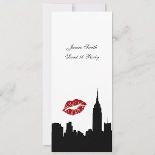 NYC Silhouet van de skyline, kus ESB #1 BW Sweet 1 Kaart