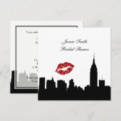 NYC Silhouet van de skyline, kus ESB Bruidsdouche Kaart (Voorkant / Achterkant)