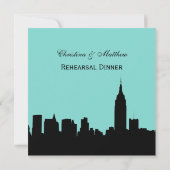 NYC Silhouet van de Skyline Oefendiner SQ Kaart (Achterkant)