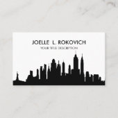 NYC Silhouet van de Stad Zwart & Wit Algemeen Visitekaartje (Voorkant)